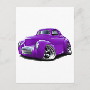 1941 Willys Paarse auto Briefkaart