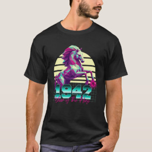 1942 Jaar van het Paard Verjaardag 80s Retro Chine T-shirt