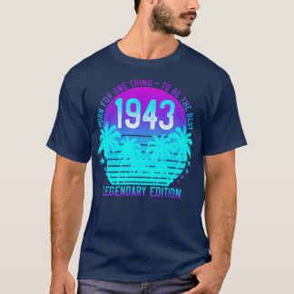 1943 78e Verjaardag Esthetische Sunset Palm T-shirt