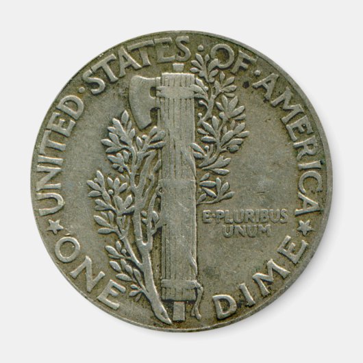 1943 US Mercury dime omgekeerde magneet (Voorkant)
