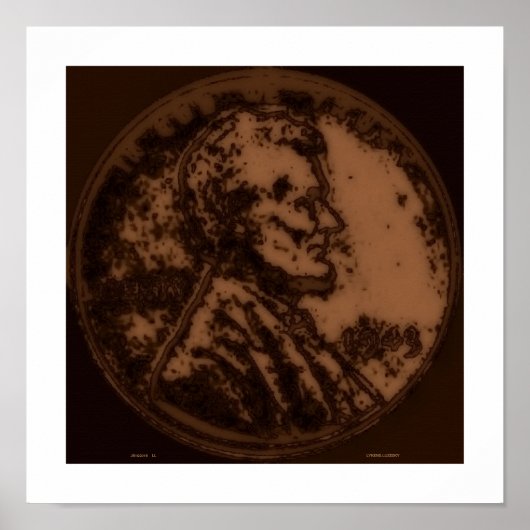 1943 Wheat Penny 3 Poster (Voorkant)