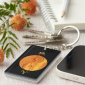 1944 2004 Fire Aries zodiac Birthday K Sleutelhanger (Voorkant Rechts)