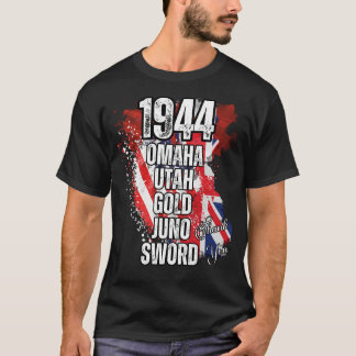 1944 OMAHA UTAH GOLD JUNO ZWAARD Normandië landing T-shirt