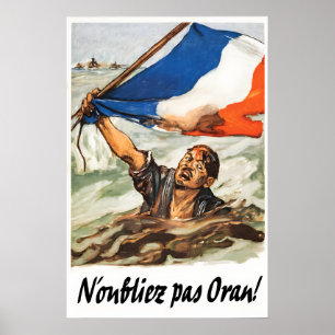 1944 Poster Herinner Oran Frankrijk Tweede Werel