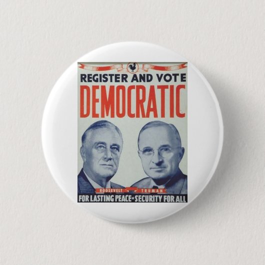 1944 Roosevelt - Truman Ronde Button 5,7 Cm (Voorkant)
