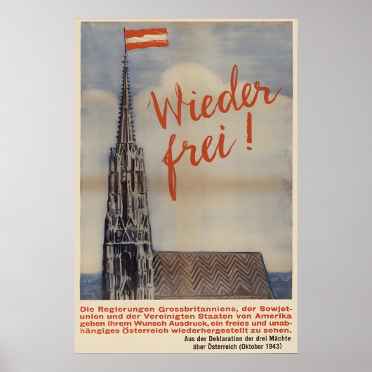 1945 Austrian Poster Free again! Independence (Devant)