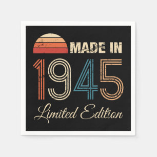 1945 Vintage 80ste verjaardag Servet