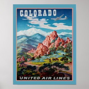 1947 Colorado Reizen advertentie Poster