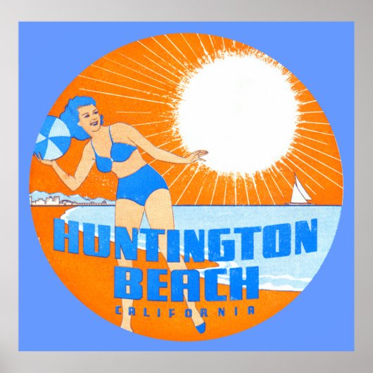 1947 Huntington Beach California Poster (Voorkant)