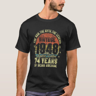 1948 74 jaar oud 74e verjaardag t-shirt