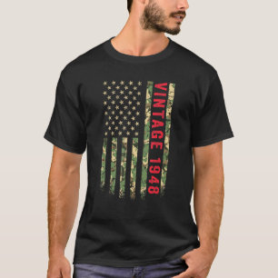 1948 Amerikaans vlagkamp 74 jaar oud 74e T-shirt