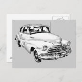 1948 Chevrolet Fleetmaster Car Illustration Briefkaart (Voorkant / Achterkant)