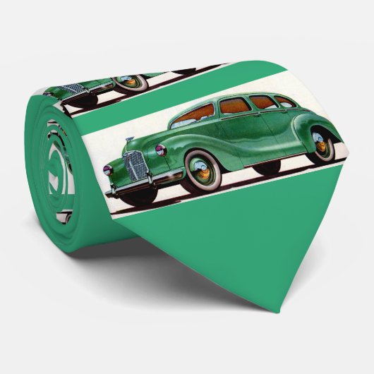 1948 groene Austin Devon print Stropdas (Opgerold)