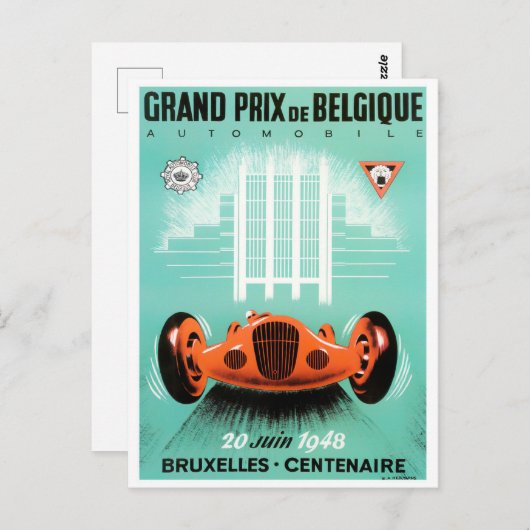 1948 Grote Prijs  race Brussel Briefkaart (Voorkant / Achterkant)