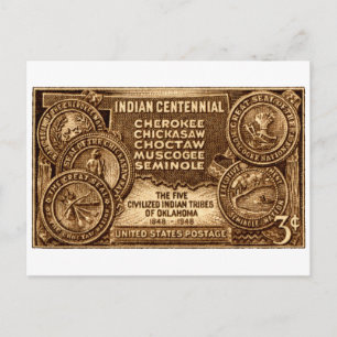 1948 Oklahoma Indische honderdstempelstempel Briefkaart