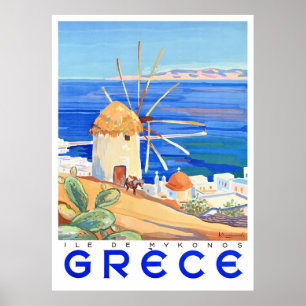 1949 Grieks eiland Mykonos Poster