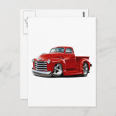 1950-52 Chevy Red Truck Briefkaart (Voorkant / Achterkant)