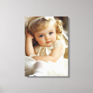 1950 Baby meisje Canvas Afdruk