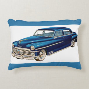 1950 blauwe DeSoto-afdruk Accent Kussen