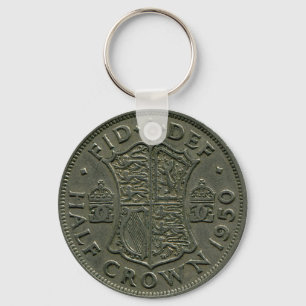 1950 British Half Crown sleutelhanger
