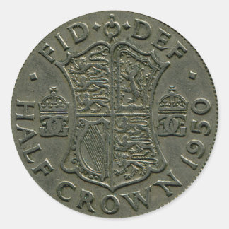 1950 Britse halve kroon sticker