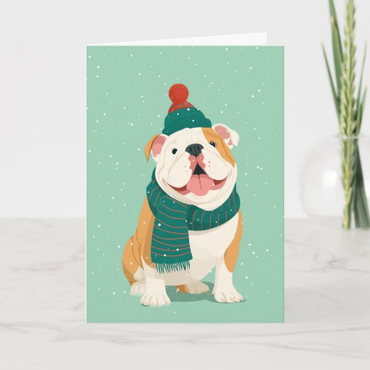 1950 Christmas Bulldog Kaart (Voorkant)