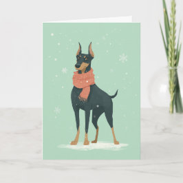 1950 Christmas Doberman Kaart