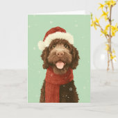 1950 Christmas Labradoodle Kaart (Gele Bloem)