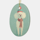1950 Christmas Poodle Keramisch Ornament (Links)