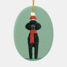1950 Christmas Poodle Keramisch Ornament