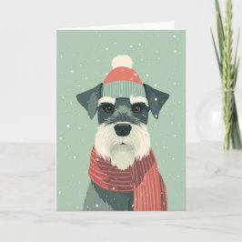 1950 Christmas Schnauzer Kaart