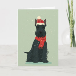 1950 Christmas Scottie Dog Kaart