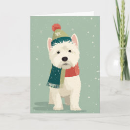 1950 Christmas Westie Kaart