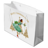 1950  dame kerstgroeten groot cadeauzakje (Achterkant Gekanteld)