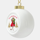 1950  dame kerstgroeten keramische bal ornament (Rechts)
