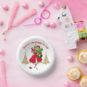 1950 dame kerstgroeten papieren kommen (Feest)