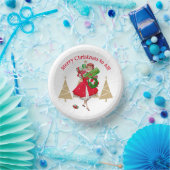 1950 dame kerstgroeten papieren kommen (Feest)