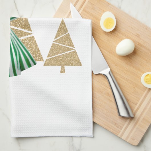 1950 dame kerstgroeten theedoek (Quarter Fold)