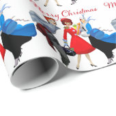 1950  Dames Kerstmis Groeten Cadeaupapier (Rol Hoek)