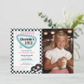 1950 Diner Photo Anniversaire Invitation - Retro S (Debout devant)