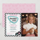 1950 Diner Photo Anniversaire Invitation - Retro S (Devant / Derrière)