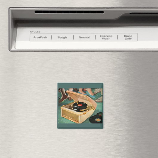 1950 draagbare platenspeler en magneet (Insitu (Vaatwasser))