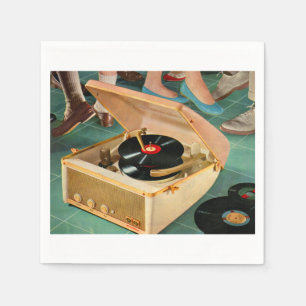 1950 draagbare platenspeler en servetten