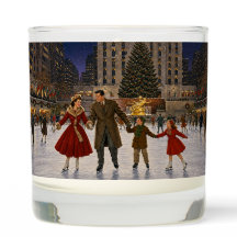 1950 Familie Kerstmis New York IJsbaan