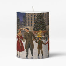 1950 Familie Kerstmis New York IJsbaan