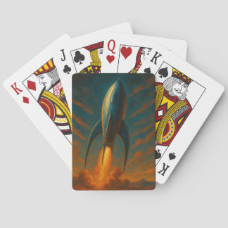 1950 geïnspireerd ruimteschip  pokerkaarten
