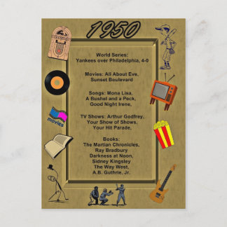 1950 Great Events Birthday Card Briefkaart