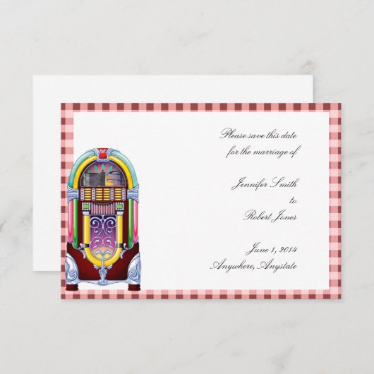 1950  Jukebox De datum opslaan Save The Date (Voorkant / Achterkant)