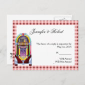 1950 Jukebox RSVP Briefkaart (Voorkant / Achterkant)