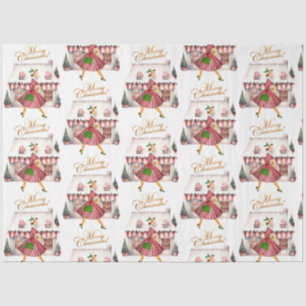 1950 Kerst  Lady Shopping Tissuepapier